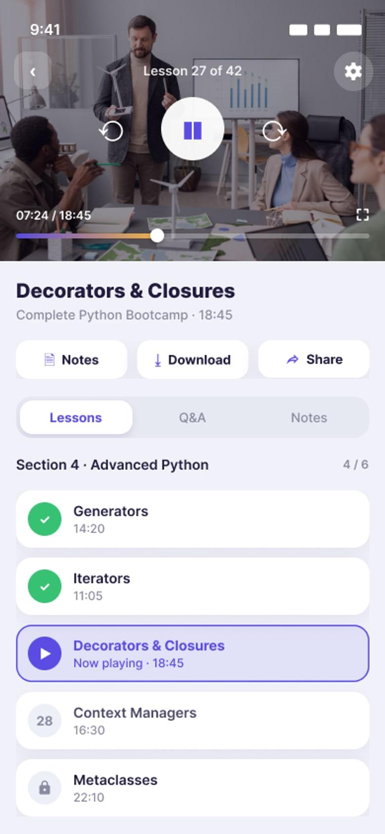 Lesson player