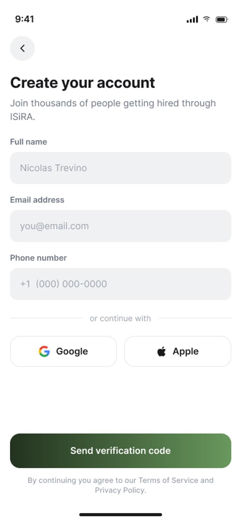 Sign up